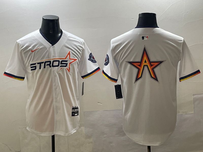Men Houston Astros Blank White Three generations Joint Name 2025 Nike MLB Jersey style 5